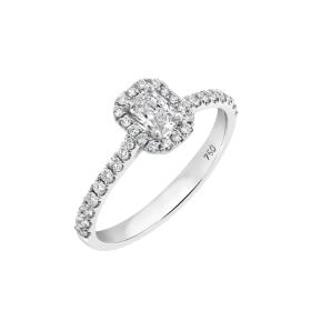 Μονόπετρο Δαχτυλίδι με Διαμάντια σε Λευκόχρυσο Κ18 SKU-79438
