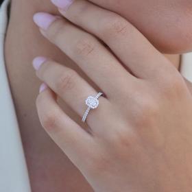 Μονόπετρο Δαχτυλίδι με Διαμάντια σε Λευκόχρυσο Κ18 SKU-79438