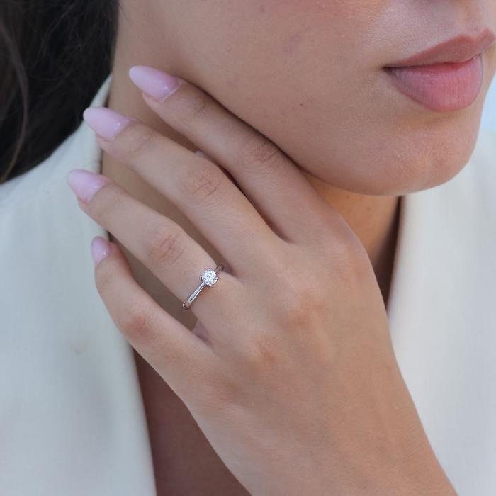 Μονόπετρο Δαχτυλίδι Λευκόχρυσος Κ18 με Διαμάντι SKU-79446