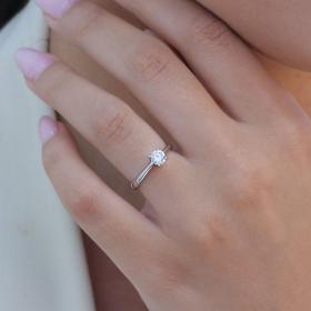 Μονόπετρο Δαχτυλίδι Λευκόχρυσος Κ18 με Διαμάντι SKU-79446