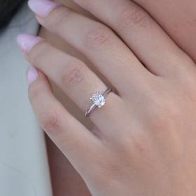 Μονόπετρο Δαχτυλίδι με Διαμάντι Λευκόχρυσος K18 SKU-79107