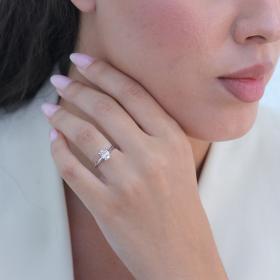 Μονόπετρο Δαχτυλίδι με Διαμάντι Λευκόχρυσος K18 SKU-79107