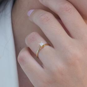 Μονόπετρο Δαχτυλίδι με Διαμάντια Χρυσός K18 SKU-79443