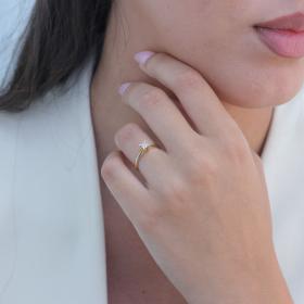 Μονόπετρο Δαχτυλίδι με Διαμάντια Χρυσός K18 SKU-79443