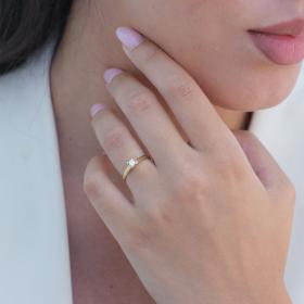 Μονόπετρο Δαχτυλίδι με Lab Grown Διαμάντι Χρυσός K18 SKU-79325