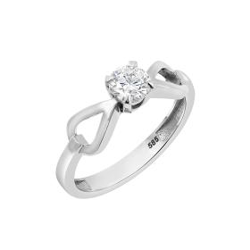Μονόπετρο Δαχτυλίδι με Lab Grown Diamond Λευκόχρυσος Κ14 SKU-79103