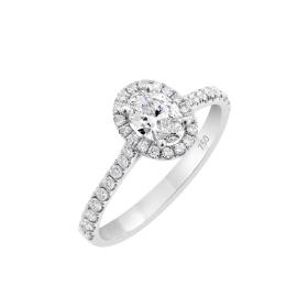 Μονόπετρο Ροζέτα με Διαμάντια Λευκόχρυσος Κ18 SKU-79440