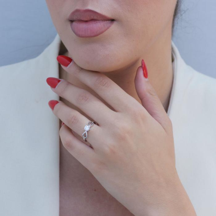Μονόπετρο Δαχτυλίδι με Lab Grown Diamond Λευκόχρυσος Κ14 SKU-79103