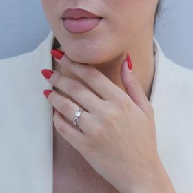 Μονόπετρο Δαχτυλίδι με Lab Grown Diamond Λευκόχρυσος Κ14 SKU-79103
