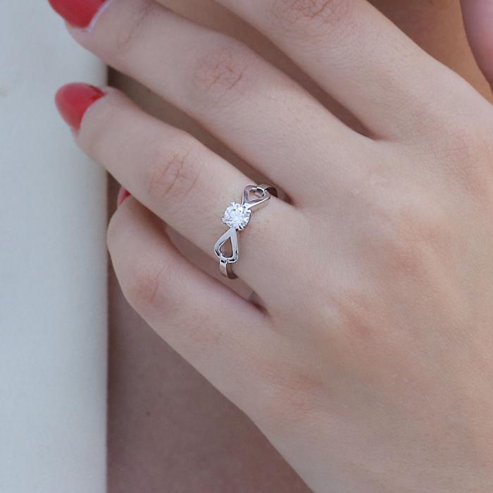 Μονόπετρο Δαχτυλίδι με Lab Grown Diamond Λευκόχρυσος Κ14 SKU-79103