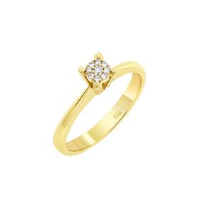 Μονόπετρο Δαχτυλίδι με Διαμάντια Χρυσός K18 SKU-79443