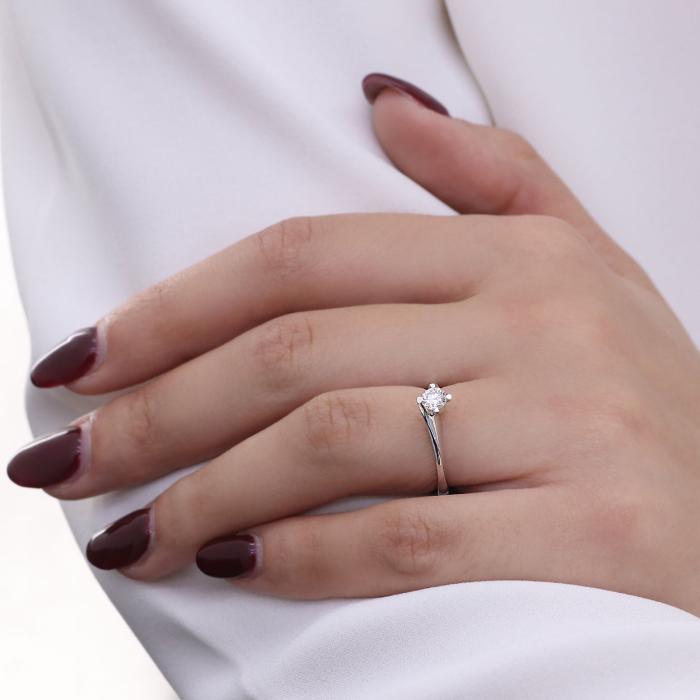 Μονόπετρο Δαχτυλίδι Λευκόχρυσος Κ18 με Διαμάντι SKU-79530