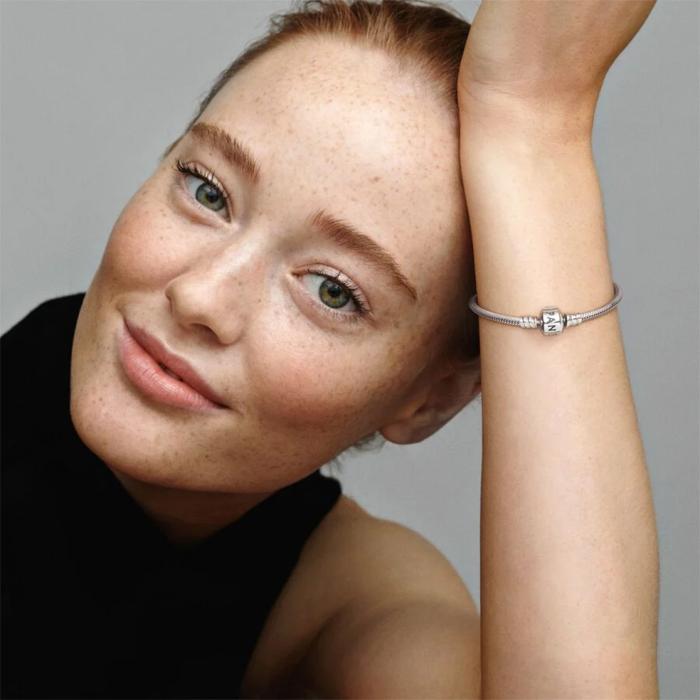 Pandora Βραχιόλι Moments με Αλυσίδα Φίδι και Κυλινδρικό Κούμπωμα