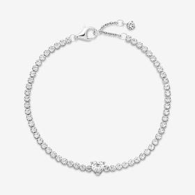 Βραχιόλι Ριβιέρα με Αστραφτερή Καρδιά Ασήμι 925 SKU-79539