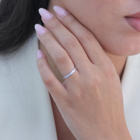 Σειρέ Διαμαντένιο Δαχτυλίδι Λευκόχρυσος Κ18 SKU-79447