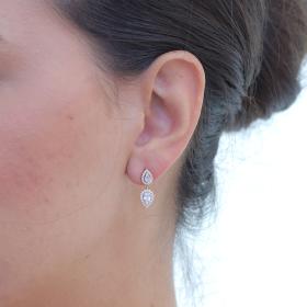 Σκουλαρίκια Δάκρυ Χρυσός K18 με Διαμάντια SKU-79755