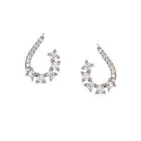 Σκουλαρίκια Λευκόχρυσος Κ9 με Ζιργκόν SKU-79386