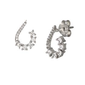 Σκουλαρίκια Λευκόχρυσος Κ9 με Ζιργκόν SKU-79386
