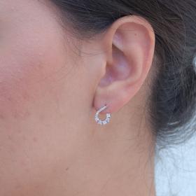 Σκουλαρίκια Λευκόχρυσος Κ9 με Ζιργκόν SKU-79386