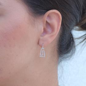 Σκουλαρίκια Μαίανδρος Χρυσός K14 με Διαμάντια SKU-79333