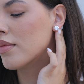 Σκουλαρίκια Μονόπετρα με Lab Grown Diamonds Λευκόχρυσος K18 SKU-79324