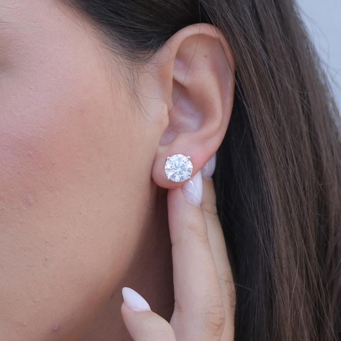 Σκουλαρίκια Μονόπετρα με Lab Grown Diamonds Λευκόχρυσος K18 SKU-79324