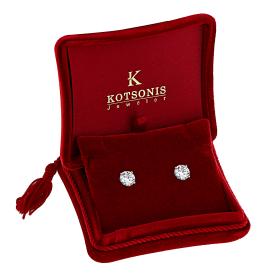 Σκουλαρίκια Μονόπετρα με Lab Grown Diamonds Λευκόχρυσος K18 SKU-79324