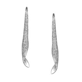 Κρεμαστά Σκουλαρίκια με Διαμάντια Λευκόχρυσος K14 SKU-79332