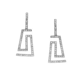 Σκουλαρίκια Μαίανδρος Χρυσός K14 με Διαμάντια SKU-79333