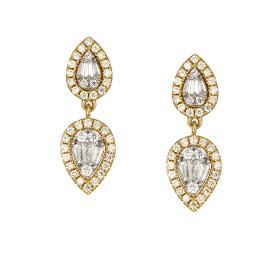 Σκουλαρίκια Δάκρυ Χρυσός K18 με Διαμάντια SKU-79755