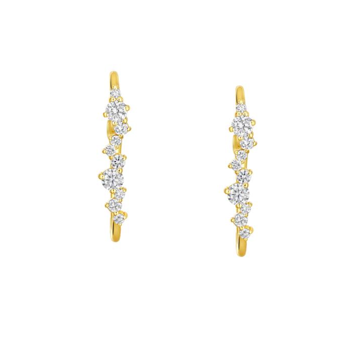 Σκουλαρίκια Διαμάντια Lab Grown Κίτρινος Χρυσός K14 SKU-79995