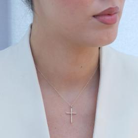 Σταυρός Βάπτισης Χρυσός K14 με Διαμάντια SKU-79467