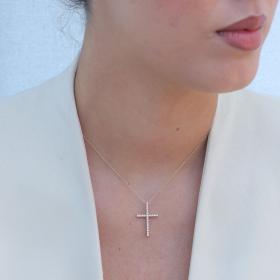 Σταυρός με Αλυσίδα & Διαμάντια Χρυσός K18 SKU-79239