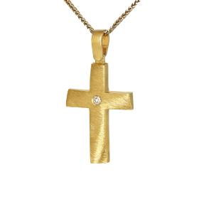 Σταυρός Βάπτισης για Κορίτσι με Διαμάντι Χρυσός K18 SKU-79052