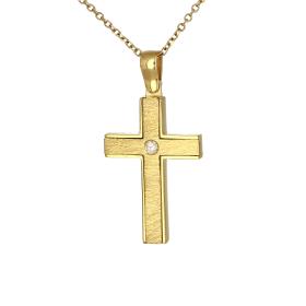 Σταυρός με Διαμάντι Χρυσός K18 SKU-79053