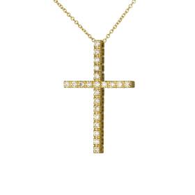 Σταυρός με Αλυσίδα & Διαμάντια Χρυσός K18 SKU-79239