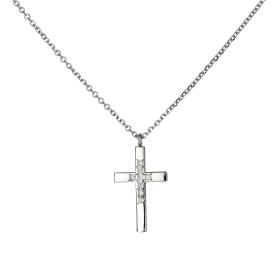 Σταυρός Λευκόχρυσος K18 με Διαμάντια SKU-79471