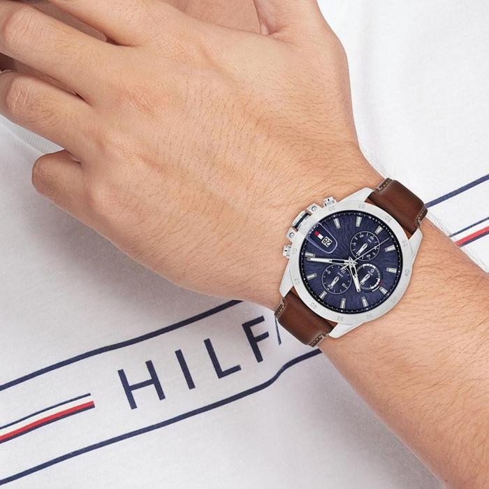 Ανδρικό Ρολόι TOMMY HILFIGER Jameson, Καφέ Δερμάτινο Λουράκι | 1792195 SKU-79061