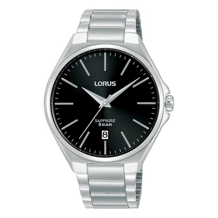 Ανδρικό Ρολόι LORUS Dress με Μαύρο Καντράν SKU-79927