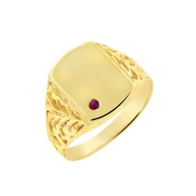 Ανδρικό Δαχτυλίδι με Ρουμπίνι Χρυσός K14 SKU-80836