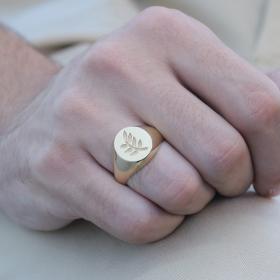 Ανδρικό Δαχτυλίδι Χρυσός K14 με Αρχαιοελληνικό Μοτίβο SKU-80008