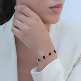 Βραχιόλι Λευκόχρυσος Κ9 με Μαύρο Όνυχα SKU-80795