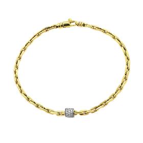 Βραχιόλι Αλυσίδα με Ζιργκόν Λευκόχρυσος & Χρυσός Κ14 SKU-80732