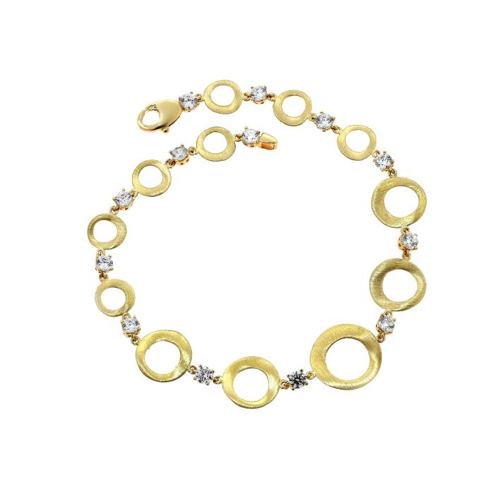 Βραχιόλι Αλυσίδα με Ζιργκόν Χρυσό K14 SKU-80733
