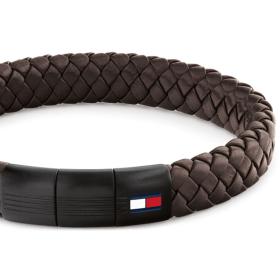 Βραχιόλι Tommy Hilfiger από Ανοξείδωτο Ατσάλι & Καφέ Δέρμα SKU-80866