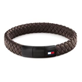Βραχιόλι Tommy Hilfiger από Ανοξείδωτο Ατσάλι & Καφέ Δέρμα SKU-80866