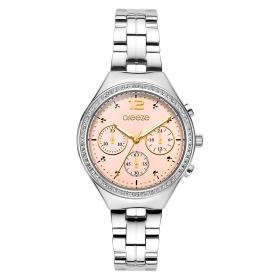 Γυναικείο Ρολόι BREEZE Absolute με Ρόζ Καντράν και Μπρασελέ Δέσιμο | Κομψότητα  Λειτουργικότητα SKU-80990