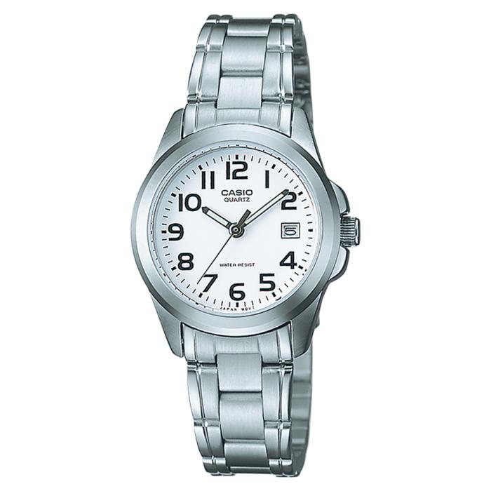 CASIO Ρολόι με Λευκό Καντράν & Ασημί Μπρασελέ SKU-80262