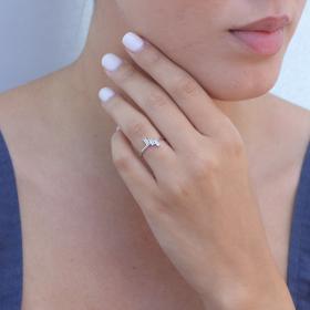 Δαχτυλίδι με Lab Grown Diamond σε Λευκόχρυσο K14 SKU-80152