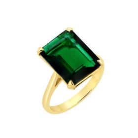 Δαχτυλίδι με Treated Σμαράγδι Χρυσός K18 SKU-80877